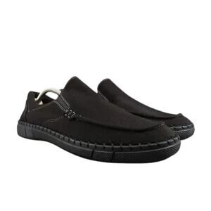 Robert Wayne Shoes Mens 9.5 Loafer Slip On Moc Comfort Casual Walking Work Black
